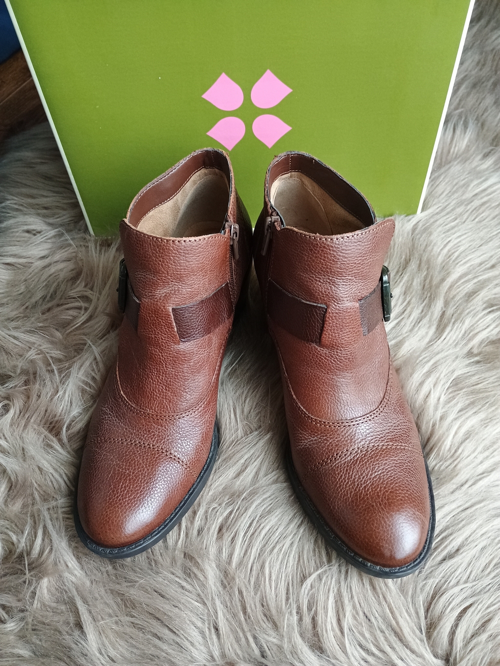 Naturalizer Women's Brown Leather Ankle Boots with Buckle - Picture 4 of 11